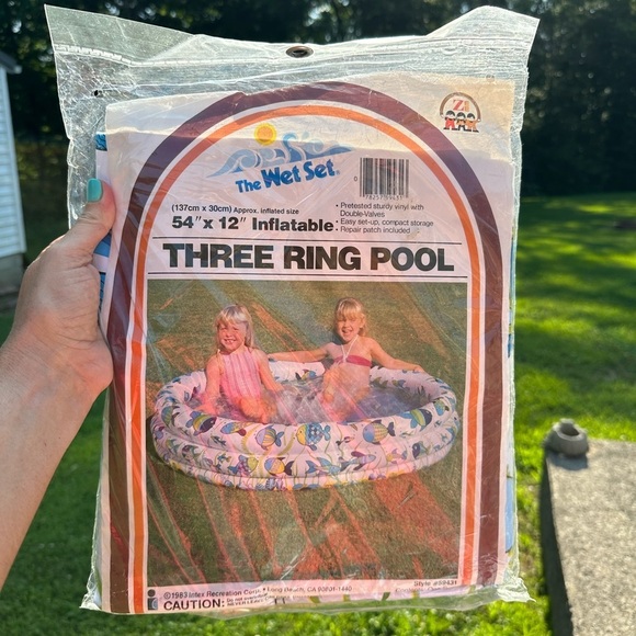 Vintage 1983 Intex The Wet Set Fish 3-Ring Pool.  54” x 12” #59431 NEW Sealed - Picture 1 of 6